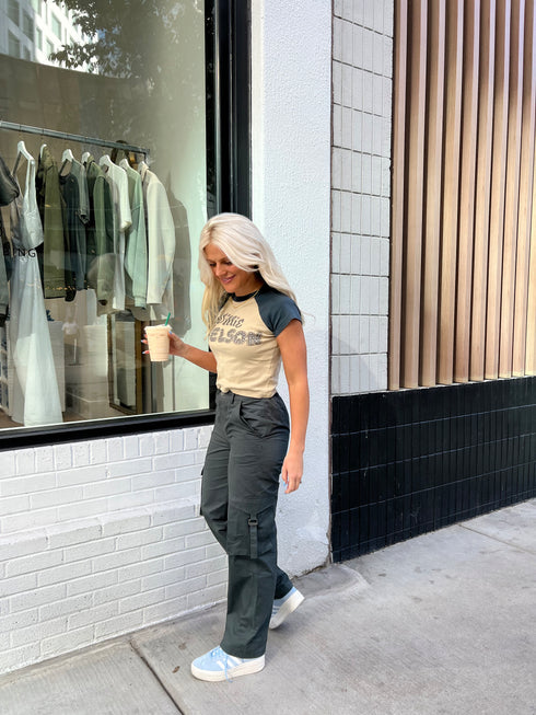 The Izzie Cargo Pant // Dark Grey